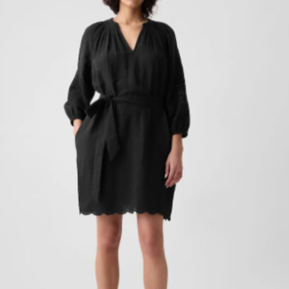 NWT crinkle gauze embroidered mini dress M tall